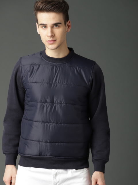 

Roadster Men Navy Blue Solid Sweatshirt