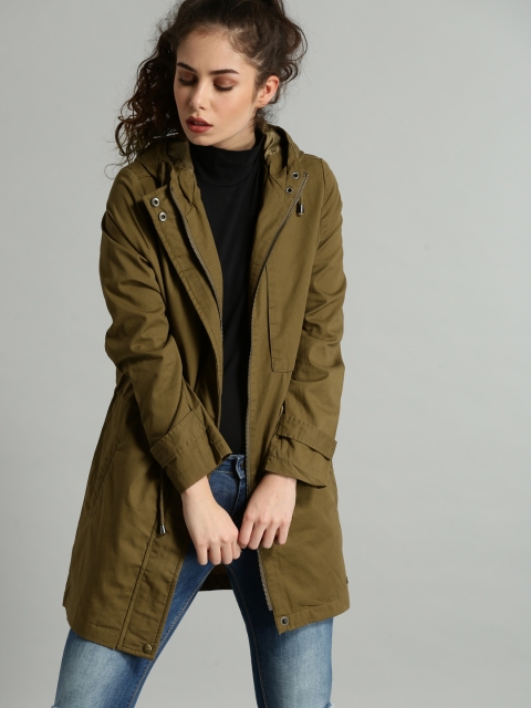 

Roadster Women Brown Solid Duster Jacket