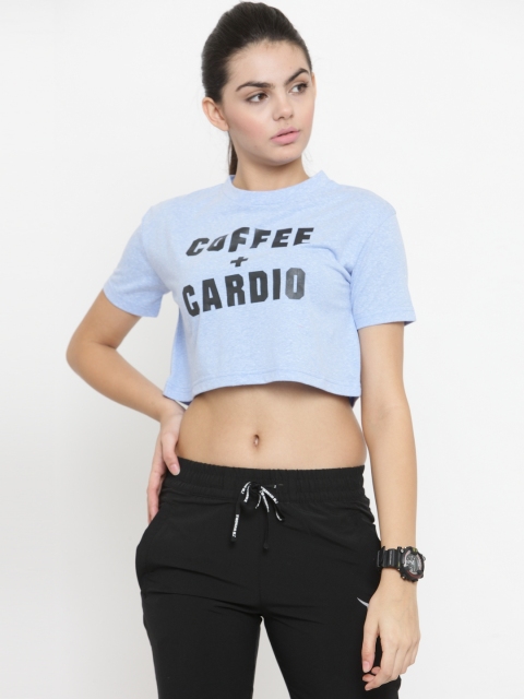 

Invincible Women Blue Printed Round Neck T-shirt