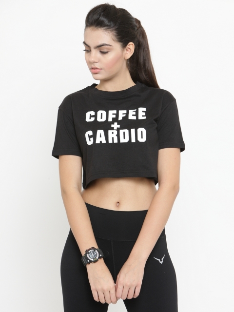 

Invincible Women Black Printed Round Neck T-shirt
