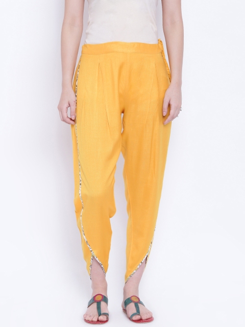

9rasa Women Yellow Dhoti Pants