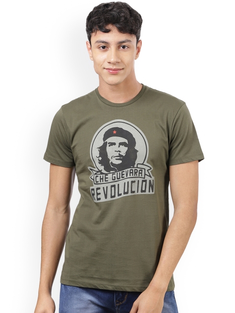 

Free Authority Men Olive Green Che Guevara Printed T-shirt