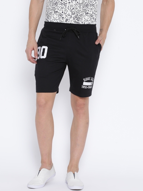 

Duke Men Black Printed Regular Fit Regular Shorts