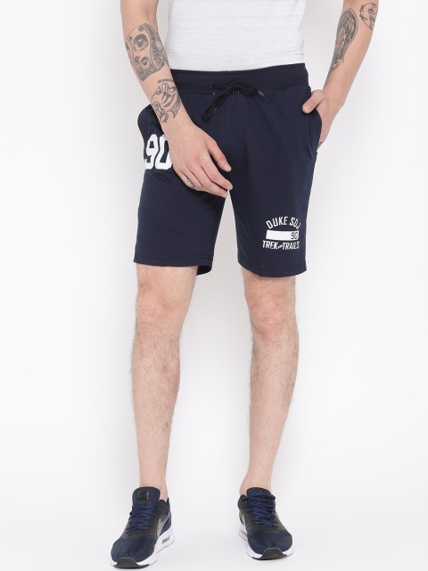 

Duke Men Navy Blue Printed Regular Fit Regular Shorts
