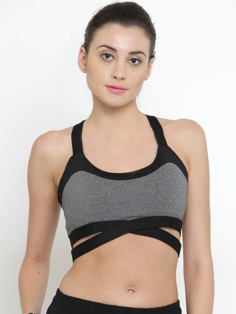 

PrettyCat Grey Solid Non-Wired Lightly Padded Sports Bra PC-SB-5062