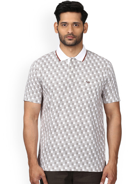 

ColorPlus Men Brown Printed Polo Collar Classic Fit T-shirt