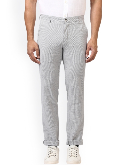 ColorPlus Men Grey Solid Regular Trousers