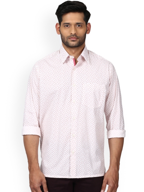 

ColorPlus Men White Regular Fit Printed Casual Shirt