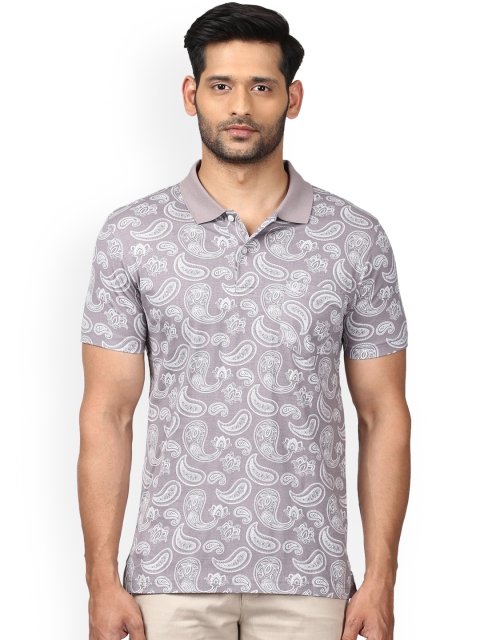 

ColorPlus Men Grey Printed Polo Collar Tailored Fit T-shirt