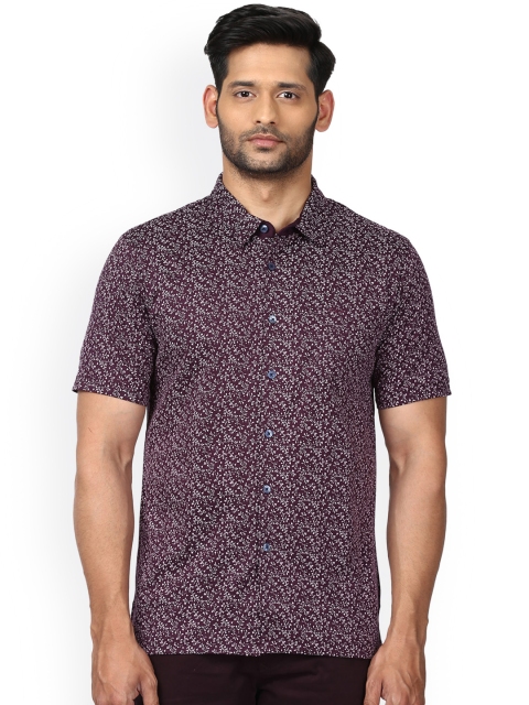 

ColorPlus Men Purple Tailored Fit Striped Casual Shirt