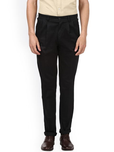

ColorPlus Men Black Slim Fit Solid Formal Trousers