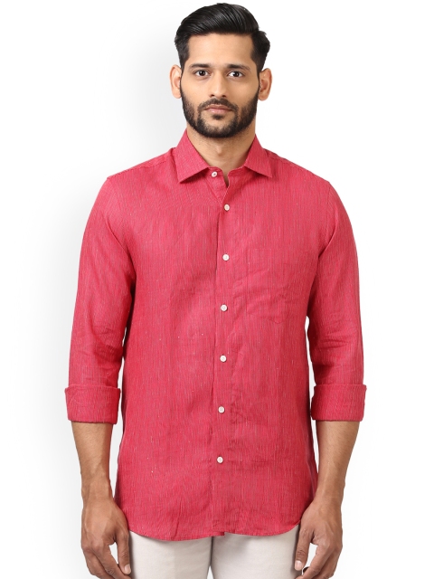 

ColorPlus Men Coral Regular Fit Self Design Casual Shirt