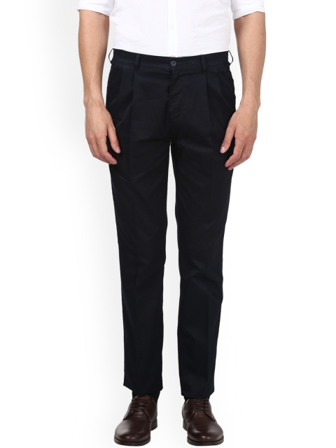 

ColorPlus Men Navy Blue Slim Fit Solid Formal Trousers