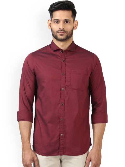 

ColorPlus Men Maroon Regular Fit Solid Casual Shirt