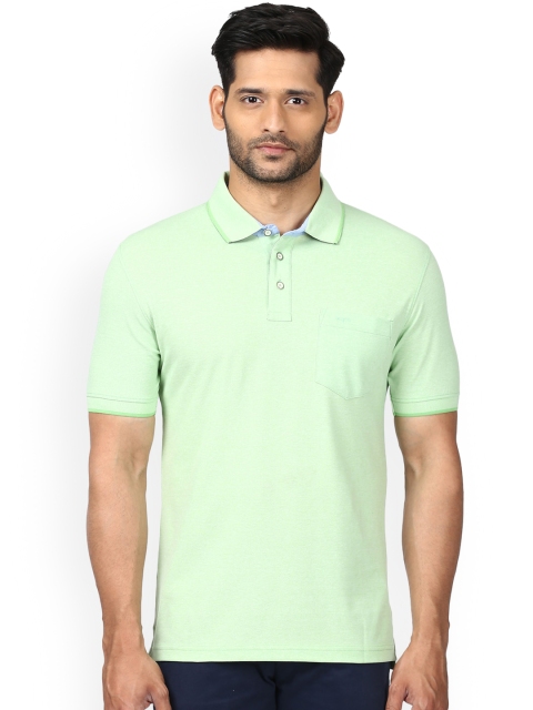

ColorPlus Men Green Solid Polo Collar Tailored Fit T-shirt