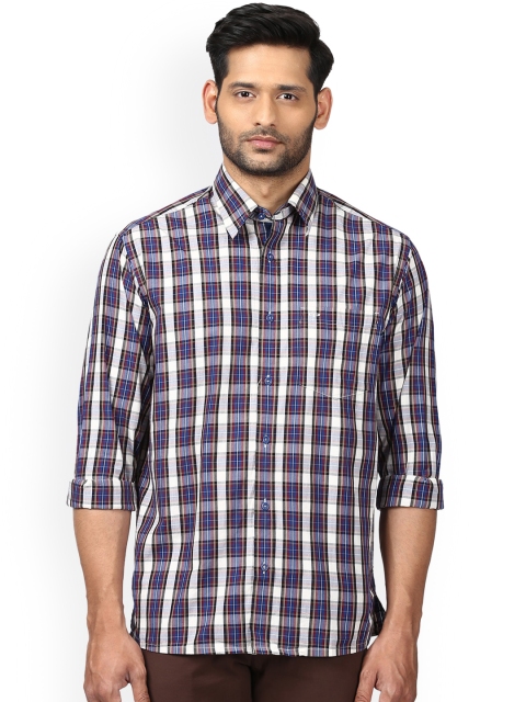

ColorPlus Men Red & Blue Regular Fit Checked Casual Shirt