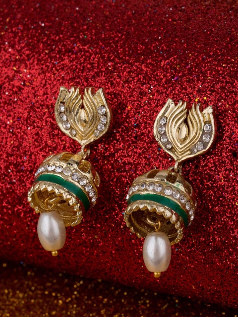 

Studio Voylla Gold-Toned Dome Shaped Jhumkas