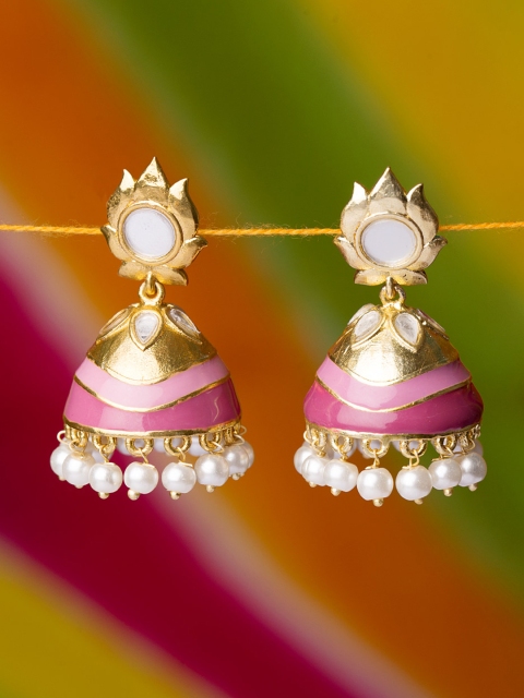 

Studio Voylla Gold-Plated Dome-Shaped Jhumkas