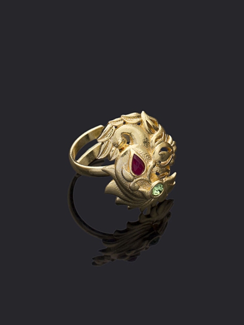 

Studio Voylla Gold-Plated Kathakali Shringara Adjustable Ring
