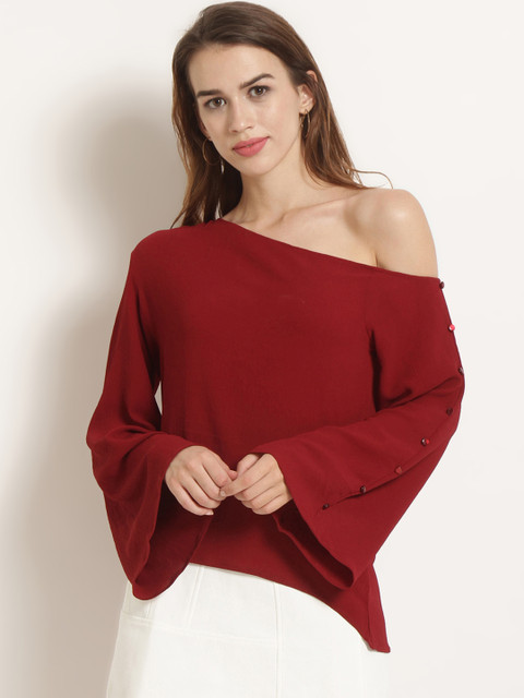 

RARE Women Maroon Solid Top