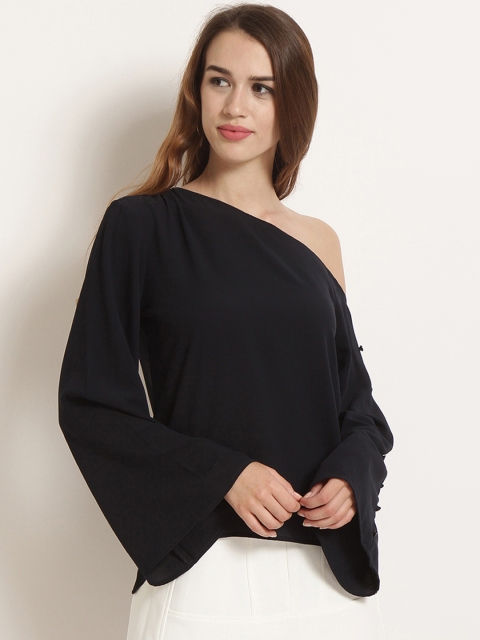 

RARE Women Navy Blue Solid Top