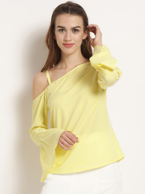 

RARE Women Yellow Solid Top