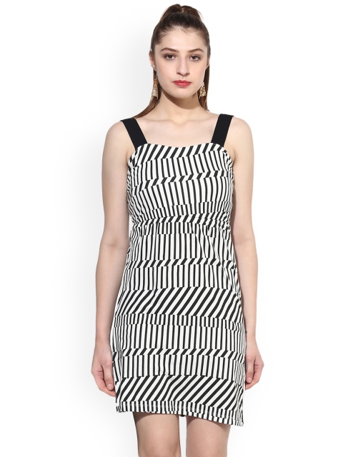 

LOVE GEN Women White Printed Fit and Flare Dress