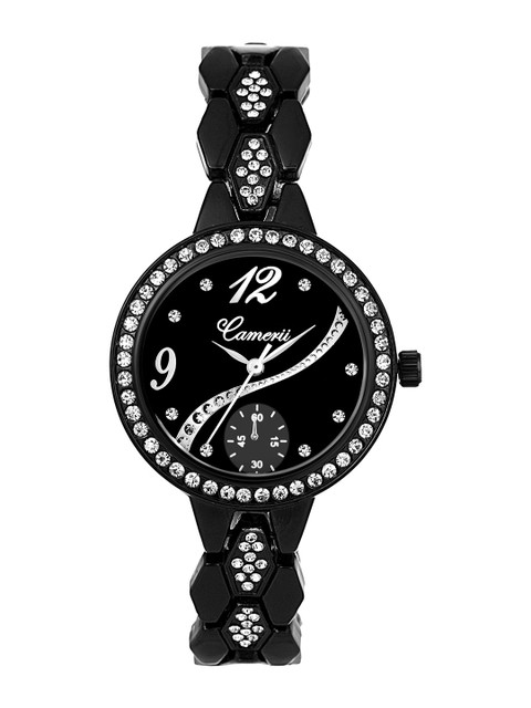 

Camerii Women Black Analogue Watch