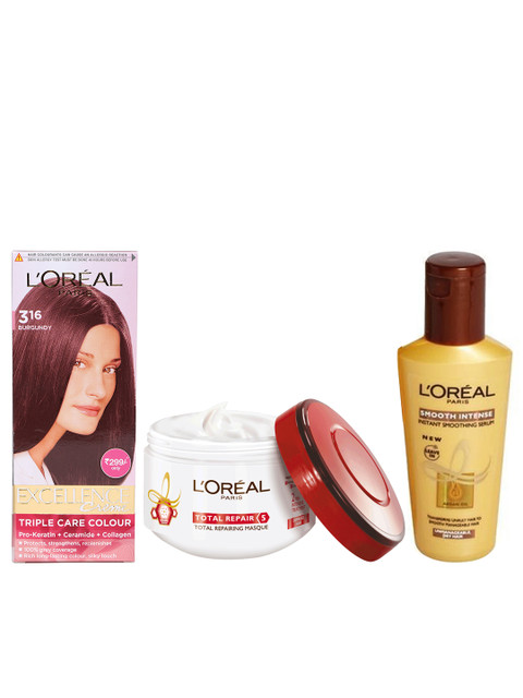 

LOreal Hair Colour Hair Masque & Smoothing Serum Set, White