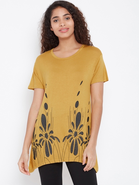 

Camey Women Mustard Embellished A-Line Top