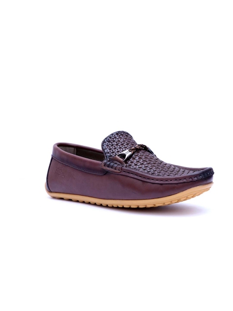 

Hitz Men Brown Leather Horsebit Loafers