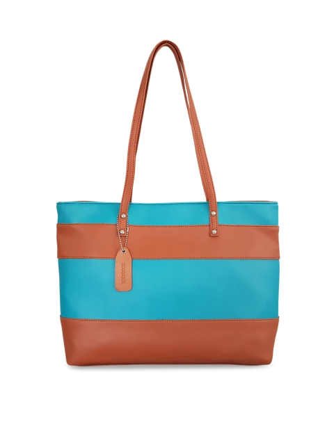 

Toteteca Tan & Blue Colourblocked Shoulder Bag