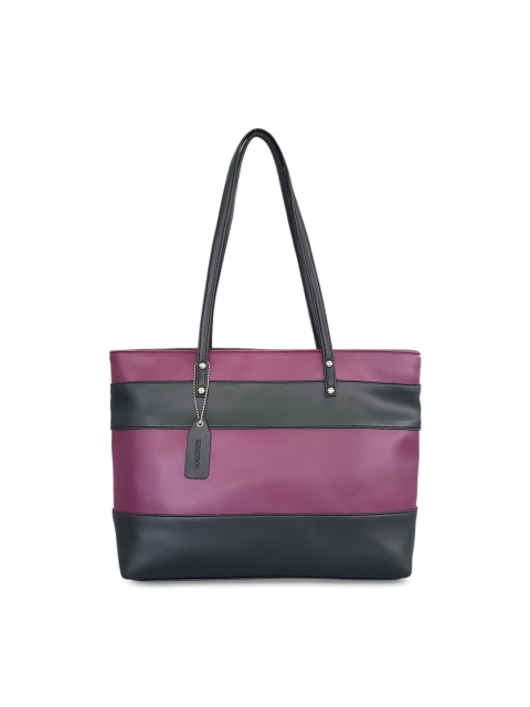 

Toteteca Black & Purple Striped Shoulder Bag