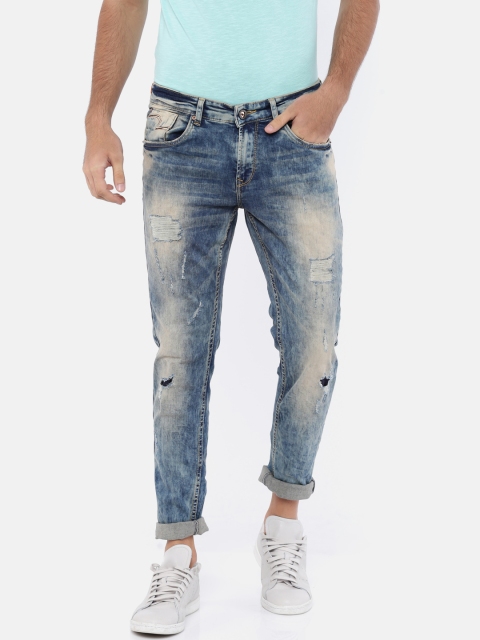 

SPYKAR Men Blue Super Skinny Fit Low-Rise Mildly Distressed Stretchable Jeans