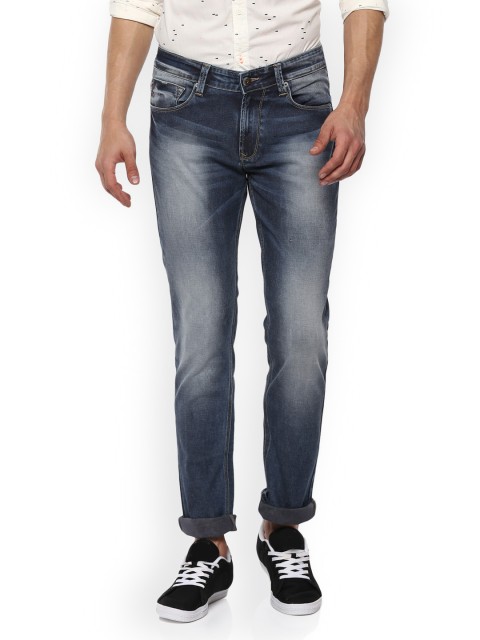 

SPYKAR Men Navy Blue Tapered Fit Low-Rise Clean Look Jeans