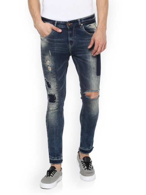 

SPYKAR Men Blue Slim Fit Low-Rise Highly Distressed Jeans