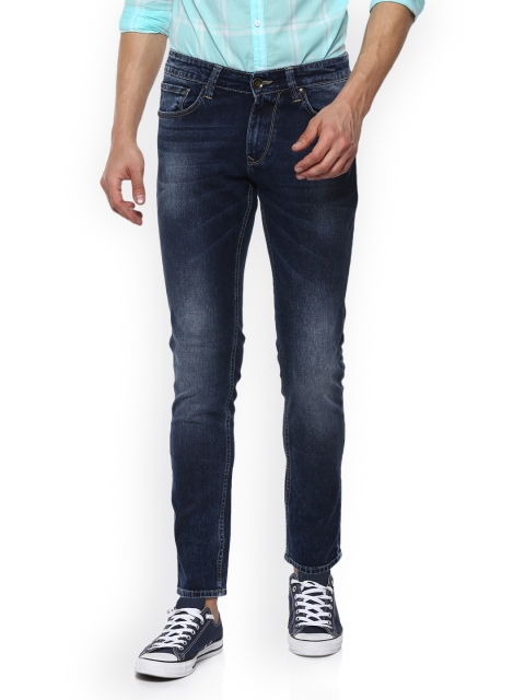 

SPYKAR Men Navy Blue Skinny Fit Low-Rise Cropped Clean Look Jeans