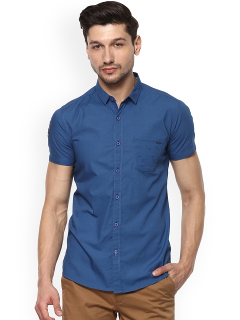 

SPYKAR Men Blue Slim Fit Solid Casual Shirt