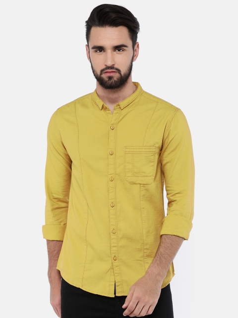 

SPYKAR Men Mustard Yellow Slim Fit Solid Casual Shirt