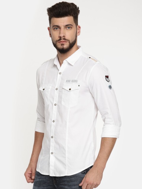 

SPYKAR Men White Slim Fit Solid Casual Shirt