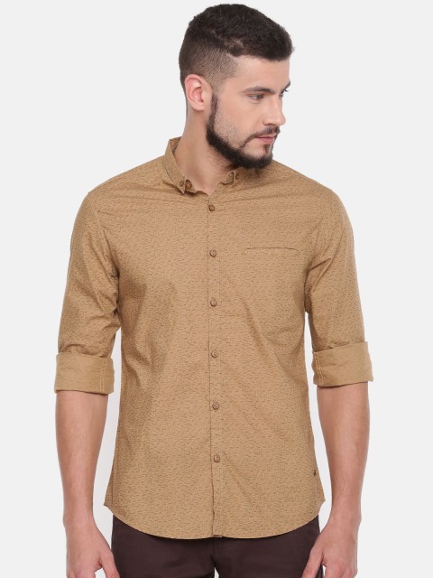 

SPYKAR Men Khaki Regular Fit Printed Casual Shirt
