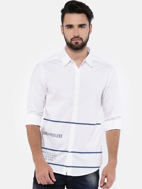 

SPYKAR Men White Slim Fit Solid Casual Shirt