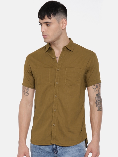 

SPYKAR Men Brown Slim Fit Solid Casual Shirt