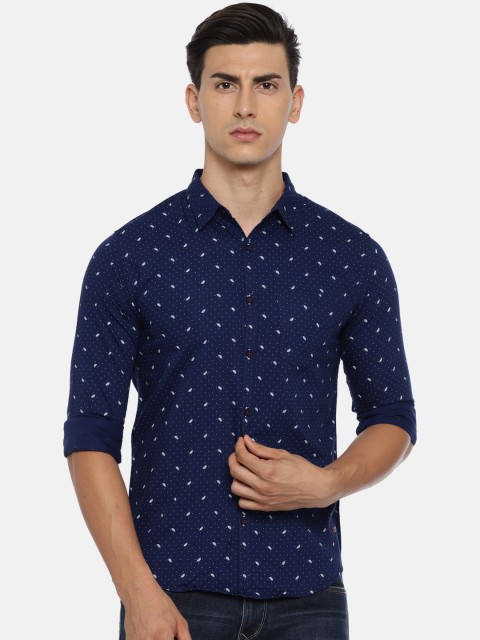 

SPYKAR Men Blue Slim Fit Printed Casual Shirt