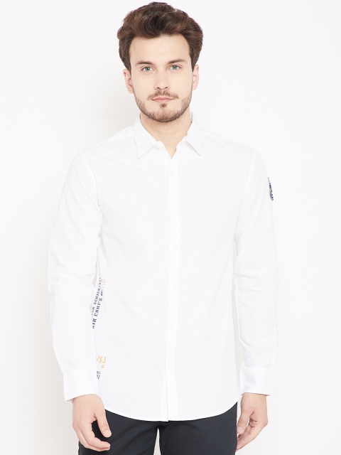 

SPYKAR Men White Slim Fit Solid Casual Shirt