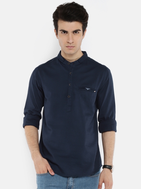 

SPYKAR Men Navy Blue Slim Fit Solid Casual Shirt