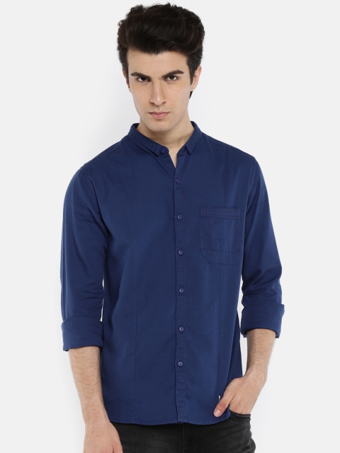 

SPYKAR Men Blue Slim Fit Solid Casual Shirt