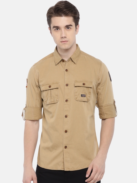 

SPYKAR Men Brown Slim Fit Solid Casual Shirt