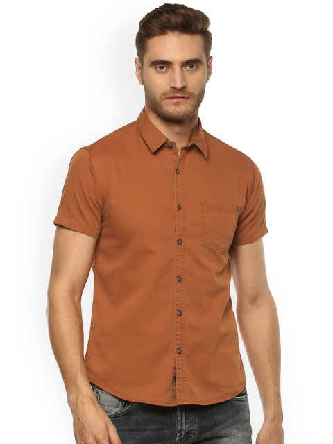 

SPYKAR Men Orange Slim Fit Solid Casual Shirt