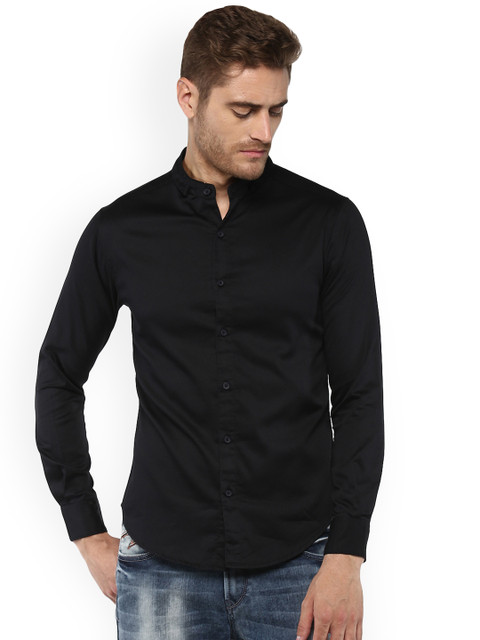

SPYKAR Men Black Slim Fit Solid Casual Shirt